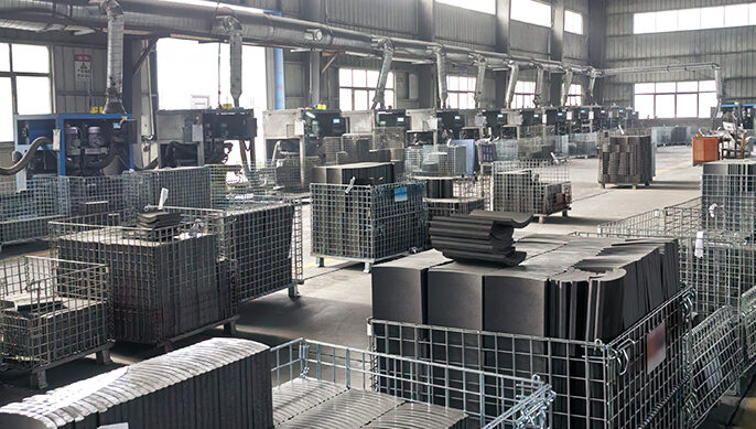 Operating Site of CNC Drilling Machine for C.V. Brake Lining