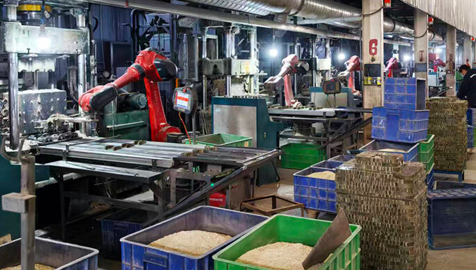 Operating Site of Hydraulic Pressing Machine for Brake Lining
